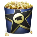 Logo de cartelera de cine popcorn